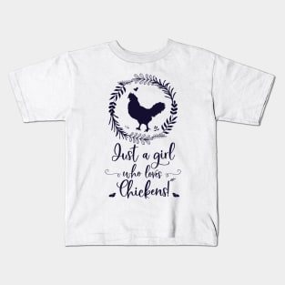 Just A Girl Who Loves Chickens Silhouette Kids T-Shirt